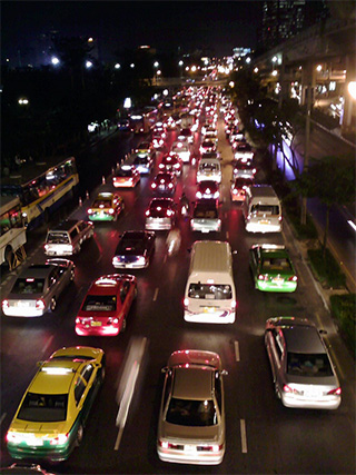 Photo of traffic jam in Bangkok. Photo of traffic jam in Bangkok.