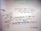 Whiteboard notes about invisible light.